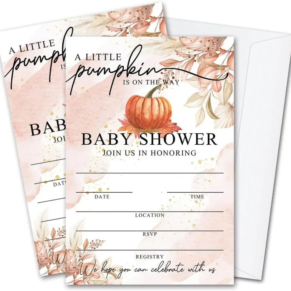 Baby Shower Invitation Cards and Envelopes Fall